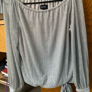 MSK Women's Shimmering Silver Blouse